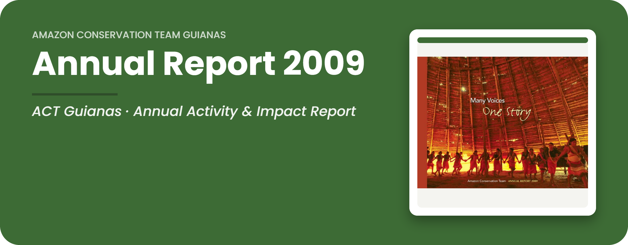 ACT Guianas Annual Report 2009 cover